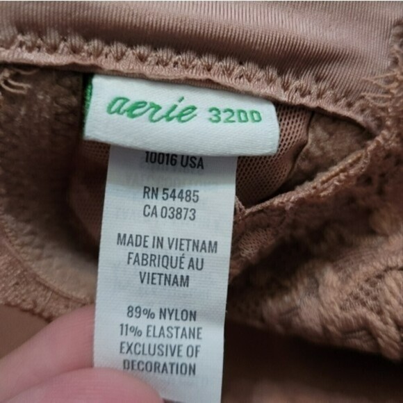 Aerie Women's Real Power Plunge Lace Bra Padded Mauve Pink Size 32DD - Picture 9 of 10